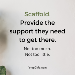 Scaffold.  Provide the support they need to get there.